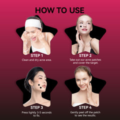 black Star Pimple Patches (66Pcs,14mm)