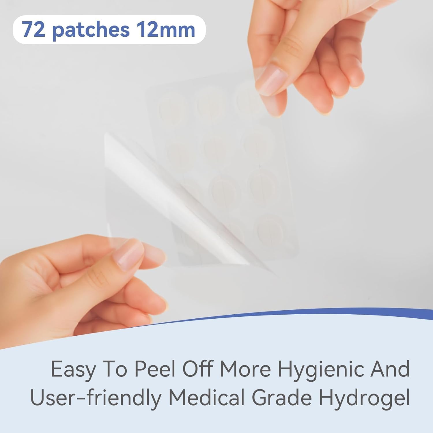 OmaDoto Invisible Pimple Patches - 12mm Hydrocolloid (72 Count) - OmaCare