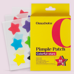 Star Pimple Patches - 6 Colors (66 Pcs, 14mm) Hydrocolloid Acne Patches