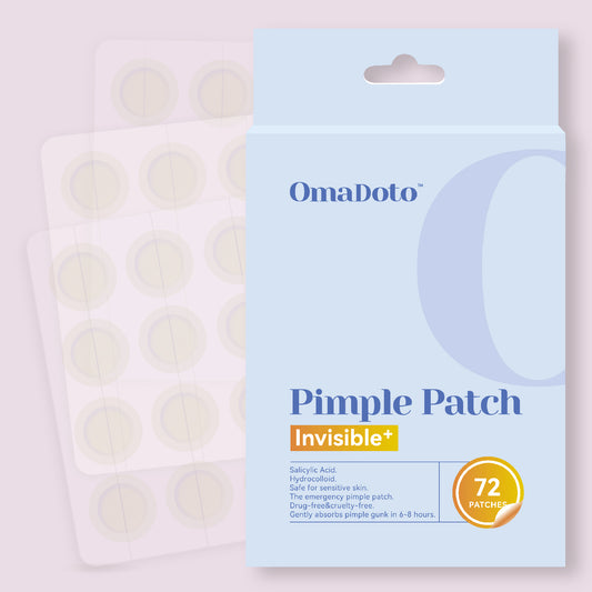 OmaDoto Invisible Pimple Patches - 12mm Hydrocolloid (72 Count)